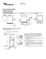 Whirlpool WGD8800Y Dimensions And Installation