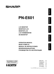 Sharp PN-E521 Operation Manual