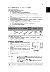 Acer V193WEJB Quick Start Manual
