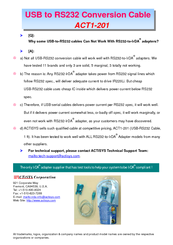 Actisys IR220LN Frequently Asked Questions