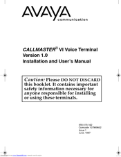 Avaya Callmaster VI Installation And User Manual