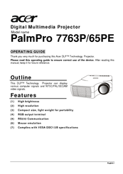 Acer PalmPro 65PE Operating Manual
