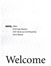 Benq FP931 User Manual