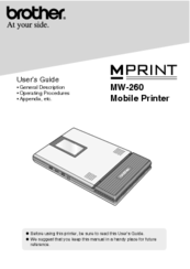 Brother MW-260 - m-PRINT B/W Direct Thermal Printer User Manual