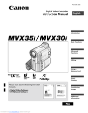 Canon MVX30 Instruction Manual