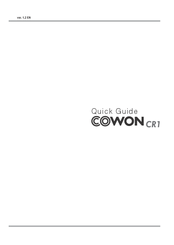 Cowon CR1 Quick Manual