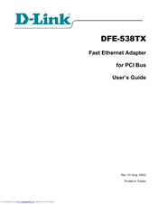 D-link DFE-538TX User Manual