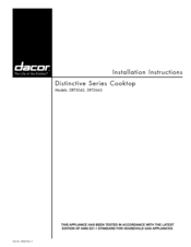Dacor Distinctive Series Installation Instructions Manual