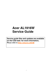 Acer AL1916W - Ab Manuals | ManualsLib