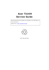 Acer T230H - Bmidh Wide Touch Screen Display Service Manual