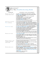 Edgestar CW1210V Troubleshooting Manual