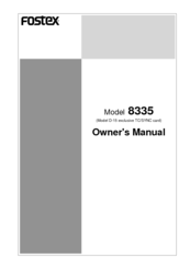 Fostex 8335 Owner's Manual