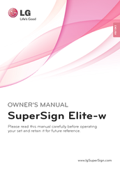 LG SuperSign Elite-w Owner's Manual