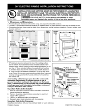 Frigidaire FGEF306TMW Install Manual