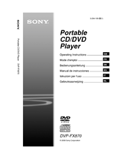 Sony DVP-FX870 Operating Instructions Manual