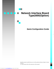 Gestetner 2000 Quick Configuration Manual