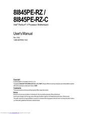 Gigabyte 8I845PE-RZ User Manual
