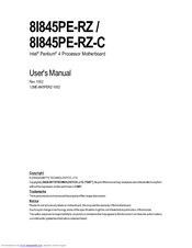 Gigabyte 8I845PE-RZ-C User Manual