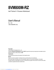 Gigabyte 8VM800M-RZ User Manual