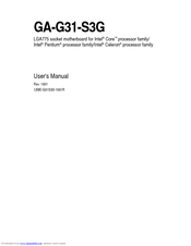 Gigabyte GA-G31-S3G User Manual