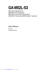 Gigabyte GA-M52L-S3 User Manual
