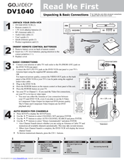 GoVideo DV1040 Quick Reference
