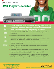 GoVideo R6530 Specifications