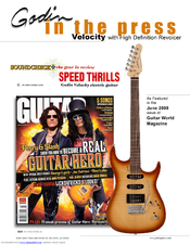 Godin Velocity Supplementary Manual