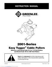 Greenlee 2001 Instruction Manual