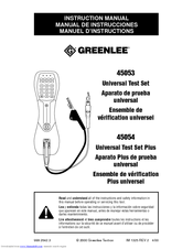 Greenlee 45054 Instruction Manual