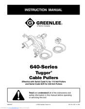 Greenlee Tugger 640-22 Instruction Manual