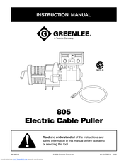 Greenlee 805 Instruction Manual
