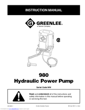 Greenlee 980 Manuals | ManualsLib