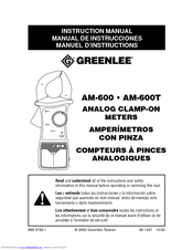 Greenlee AM-600T Instruction Manual
