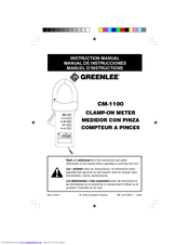Greenlee CM-1100 Instruction Manual