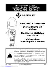 Greenlee CM-1500 Instruction Manual
