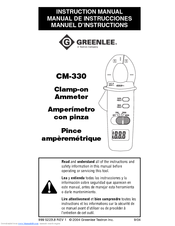 Greenlee CM-330 Instruction Manual