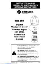 Greenlee CM-410 Instruction Manual