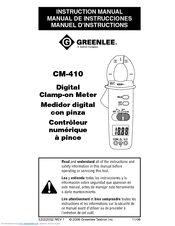 Greenlee Greenlee CM-410 Instruction Manual