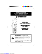 Greenlee CMI-100 Instruction Manual