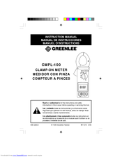 Greenlee CMPL-100 Instruction Manual