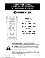 Greenlee DM-70 Instruction Manual