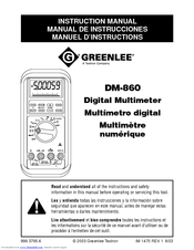 Greenlee DM-860 Instruction Manual