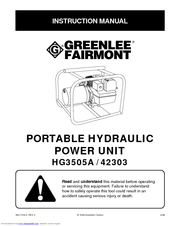 Greenlee Fairmont HG3505A Instruction Manual