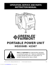 Greenlee Fairmont 42307 Operation, Service & Parts Manual