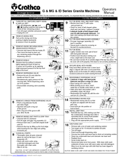 Crathco MG236-2B Operator's Manual