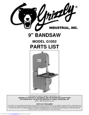 Grizzly G1052 Parts List