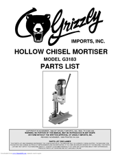 Grizzly G3183 Parts List
