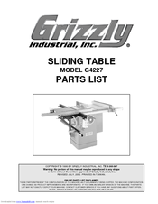 Grizzly G4227 Parts List