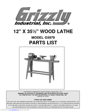 Grizzly G5979 Parts List